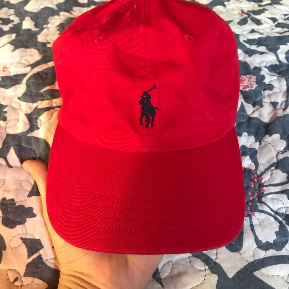 Red polo hat